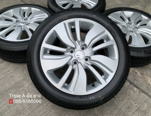 ล้อแม็กป้ายแดง Suzuki Swift ขอบ 16 พร้อมยางใหม่ป้ายแดง 185-55-16 Bridgestone ปี 19