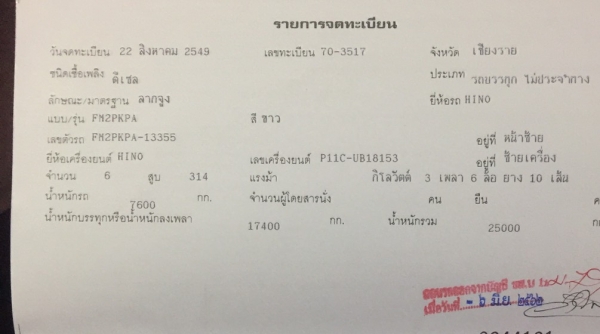 ขายหัวลาก10ล้อHINO FM2P320แรงม้าปี49 เครื่องP11C ราคา 1,180,000 ขายหัวลาก10ล้อHINO FM2P320แรงม้าปี49 เครื่องP11C ราคา 1,180,000