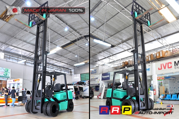 ขายรถโฟล์คลิฟท์มือสอง SUMITOMO รุ่น FD35PVIIIS6S-D4G-10208 นำเข้าจากประเทศญี่ปุ่น 100\% ไม่เคยใช้งานในไทย