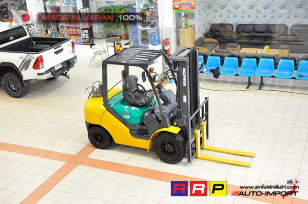 ขายรถโฟล์คลิฟท์มือสอง KOMATSU รุ่น FG30C-16-729204 นำเข้าจากประเทศญี่ปุ่น 100\% ไม่เคยใช้งานในไทย