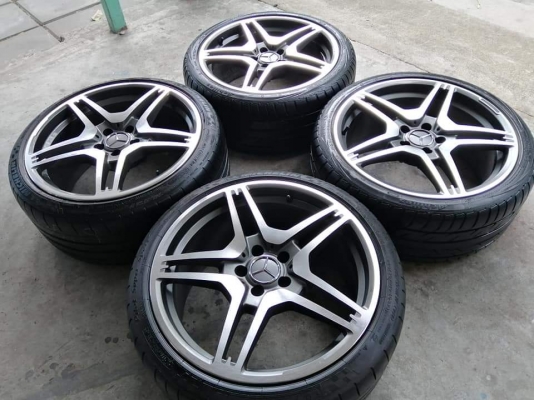 ล้อ AMG style6 ขอบ19 หน้า 8.5 นิ้ว +32 หลัง 9.5 นิ้ว +32 สภาพใหม่ เพิ่งทำสีมาใหม่ พร้อมยางหน้า Achilles 245 35 19 ปี17 ยางหลัง Michelin 245 35 19 ปลายปี16 ดอกเต็ม ใช้ยาว ราคาไม่แพง