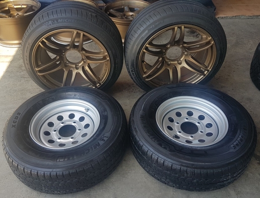 ล้อกะทะผ่าใหม่6รูขอบ14ยาง\%XCDพร้อมคู่หน้า18พร้อมยาง