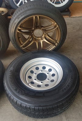 ล้อกะทะผ่าใหม่6รูขอบ14ยาง\%XCDพร้อมคู่หน้า18พร้อมยาง