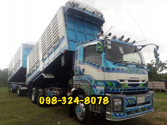 Isuzu 360 แรง ปี 57 ยูโร3 แม่ลูกกระบะดัมพ์สหะกิจ แม่ยาว 6.20 เมตร ลูกยาว 7 เมตร กว้าง 2.45 เมตร สูง Isuzu 360 แรง ปี 57 ยูโร3 แม่ลูกกระบะดัมพ์สหะกิจ แม่ยาว 6.20 เมตร ลูกยาว 7 เมตร กว้าง 2.45 เมตร สูง