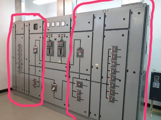 ตู้เบรกเกอร์เมน 800 แอมป์ 2 ฝั่ง เหมือนกัน เมนกลาง 800 2 ตัว จำนวน 1 ชุด ราคา 120000 บาท