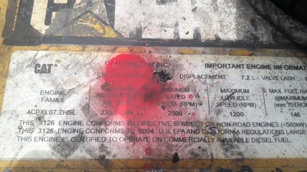 ขายเครื่อง CAT 3126 เครื่องเก่านอกนำเข้า 309 แรงโทร 084-5424150