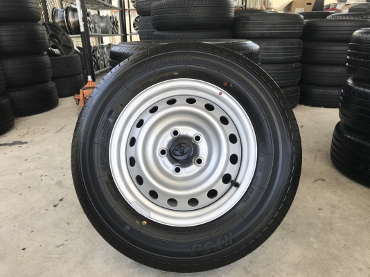 ล้อกะทะรีโว้ขอบ 15 พร้อมยางป้ายแดงปี 19