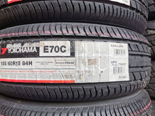 ยางใหม่ YOKOHAMA E70C 185-60-15 ปี18 - ราคาชุดละ 5,000 บาท