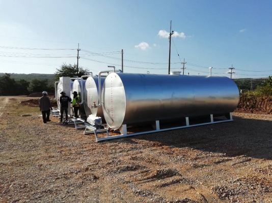 ขายถังน้ำมันใหม่ขนาด 20,000 ลิตร เหล็กหนา 4 มม.ผลิตเอง ราคาใบละ 70,000 บาท  ถังใหม่ผลิตเอง