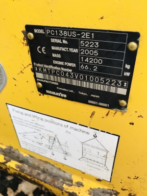 ขายด่วนkomatsu138us-2eมีไลน์เจาะนอก