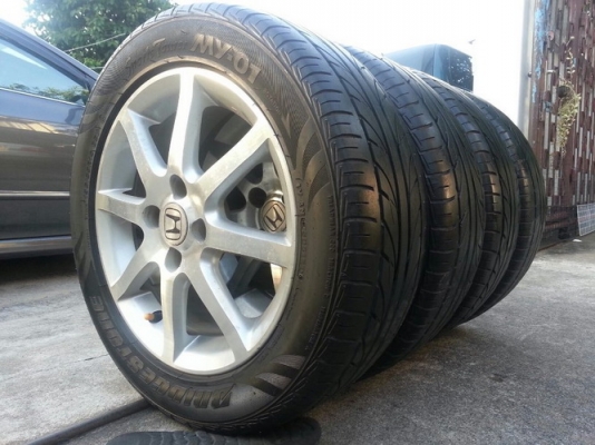 ล้อ15 4รู100 + ยาง Bridgestone 195/55/15 ปี10