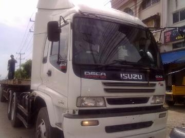 ขายหัวลากอีซูซุเด๊คก้า 320 และหางพื้นเรียบ 3 เพลา