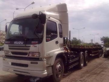 ขายหัวลากอีซูซุเด๊คก้า 320 และหางพื้นเรียบ 3 เพลา