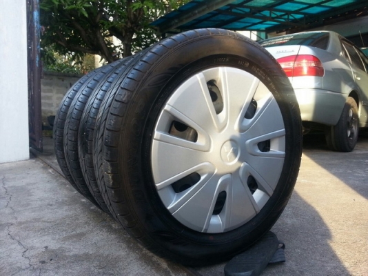กะทะมิราจ14 4รู100 + ยาง Dunlop 165/65/14 ปี12 ป้ายแดง กะทะมิราจ14 4รู100 + ยาง Dunlop 165/65/14 ปี12 ป้ายแดง