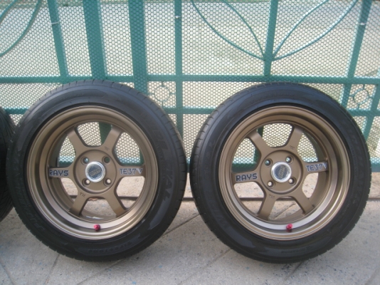 ขายล้อแม็กใหม่ te37v 15"x7" et20 4รู100 + ยาง ปี10 (081-3747940)