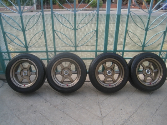 ขายล้อแม็กใหม่ te37v 15"x7" et20 4รู100 + ยาง ปี10 (081-3747940)