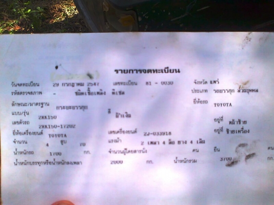 ขาย..รถบรรทุก TOYOTA DYNA 3000 จำนวน 70 แรงม้า รถมีทะเบียน ลดราคา พิเศษจาก 85,000 บาท.