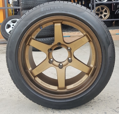 ล้อมือ2 TE37 ขอบ18 6รูกว้าง8.5+9.5  พร้อมยาง  4 ล้อ