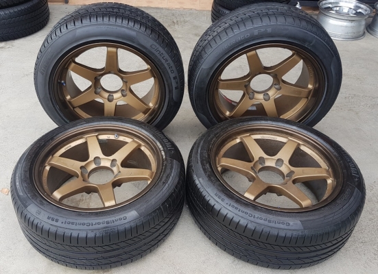 ล้อมือ2 TE37 ขอบ18 6รูกว้าง8.5+9.5  พร้อมยาง  4 ล้อ