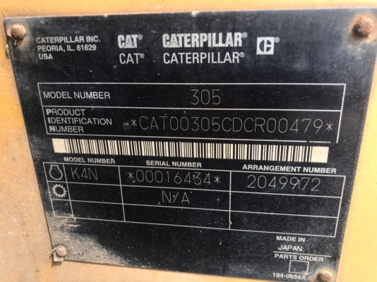 CATERPILLAR 305 มีเก๋ง นำเข้าจากญี่ปุ่น ติดต่อผึ้ง 095-0563605