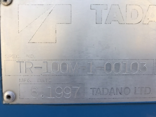 ขายรถเครน TADANO TR100M-1 (ขนาด 10 ตัน) ปี 1997 นำเข้าเองจากญี่ปุ่น สภาพสวยพร้อมใช้ มีVDOการทำงานครับ