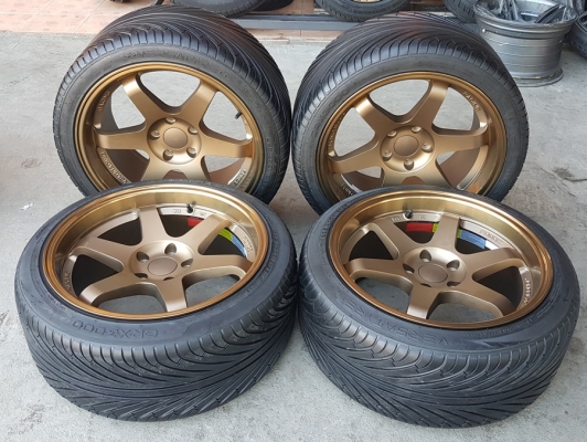 ล้อใหม่18 TE37 5รู 114 9.5พร้อมยาง\%235/40+265/35  4 ล้อ