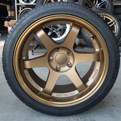 ล้อใหม่18 TE37 5รู 114 9.5พร้อมยาง\%235/40+265/35  4 ล้อ