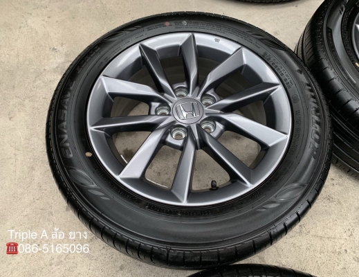ล้อแม็กป้ายแดง Honda Civic FC 2019 ขอบ 16 สีเทากัน พร้อมยางป้ายแดง 215-55-16 Dunlop ปี 19 สวยๆ