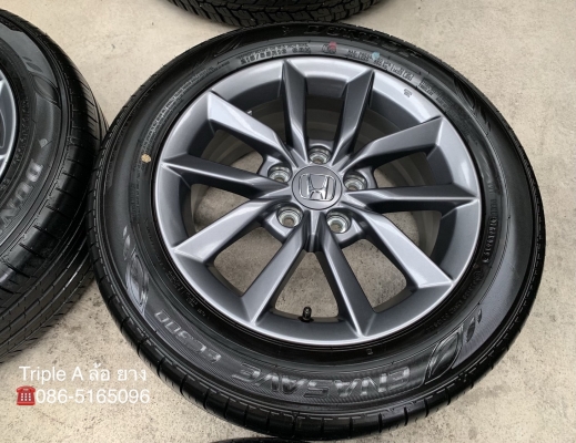 ล้อแม็กป้ายแดง Honda Civic FC 2019 ขอบ 16 สีเทากัน พร้อมยางป้ายแดง 215-55-16 Dunlop ปี 19 สวยๆ