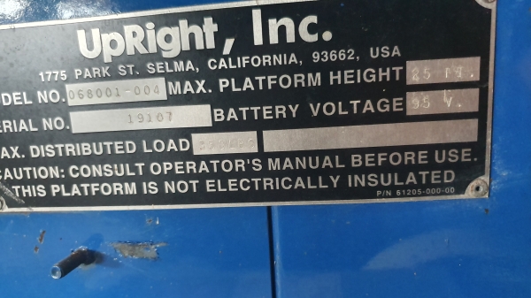 ขายรถกระเช้า Up Right สภาพ 90\% ใหม่ๆเลย สูง8เมตร รับน้ำหนักได้ 159 กิโล ตัวกระเช้า อลูมิเนียม ขายรถกระเช้า Up Right สภาพ 90\% ใหม่ๆเลย สูง8เมตร รับน้ำหนักได้ 159 กิโล ตัวกระเช้า อลูมิเนียม