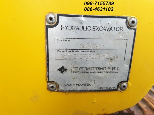 ขาย!! >>> Sumitomo Sh210 รุ่น 5 บูมอาร์มยาว เบอร์2 รถสวยพร้อมใช้ <<< เบอร์ติดต่อ 098-7155789 086-4631102 ขาย!! >>> Sumitomo Sh210 รุ่น 5 บูมอาร์มยาว เบอร์2 รถสวยพร้อมใช้ <<< เบอร์ติดต่อ 098-7155789 086-4631102