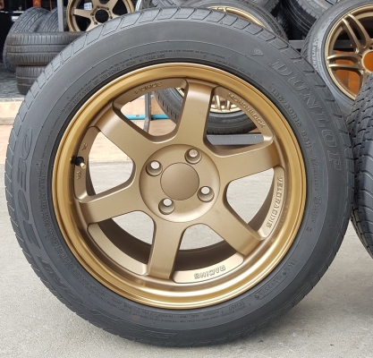 ล้อใหม่TE37ขอบ15 4รู100 พร้อมยางเปอร์เช็น 4 ล้อ