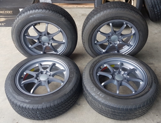 ล้อใหม่CE28 สีกัลขอบ15 4รู100 พร้อมยางเปอร์เช็น  4 ล้อ