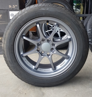 ล้อใหม่CE28 สีกัลขอบ15 4รู100 พร้อมยางเปอร์เช็น  4 ล้อ