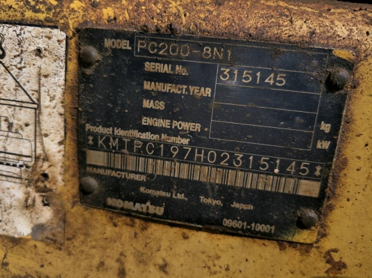 ขาย KOMATSU PC200-8 ทำงาน9900ชม.มีระบบหัวกระแทกเอกสารเล่มทะเบียนไฟเต็มราคา1,300,000