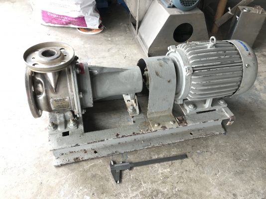 ขายปั๊มน้ำหอยโข่งหัวปั๊มสแตนเลส Goulds Pump made in USA แรงดันสูง ทนการกัดกร่อนสูง พร้อมมอเตอร์ Mitsubishi 5HP. 380V 2900rpm. ขนาดเข้า 2.5นิ้ว ออก 2นิ้ว สภาพสวย หมุนนิ่ม พร้อมใช้งาน