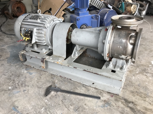 ขายปั๊มน้ำหอยโข่งหัวปั๊มสแตนเลส Goulds Pump made in USA แรงดันสูง ทนการกัดกร่อนสูง พร้อมมอเตอร์ Mitsubishi 5HP. 380V 2900rpm. ขนาดเข้า 2.5นิ้ว ออก 2นิ้ว สภาพสวย หมุนนิ่ม พร้อมใช้งาน