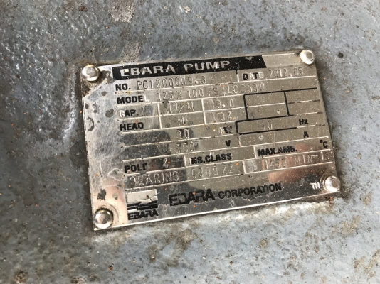 ขายหัวปั๊มน้ำหอยโข่ง Ebara 125x100 FSL ขนาดเข้า 5นิ้ว ออก 4นิ้ว ใบพัดทองเหลือง สภาพสวย ใหม่มาก ใช้งานไม่นาน หมุนนิ่ม พร้อมใช้งาน