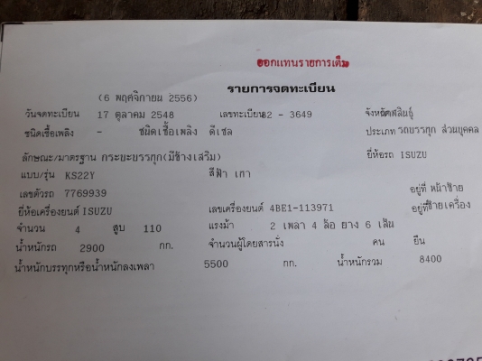 รถบรรทุกหกล้อ ISUZU KS 110 ฝาดำ เครื่องดี ครัสซีดี กระบะยาว 4.30 ม. กว้าง 2 ม. เอกสารพร้อมโอน