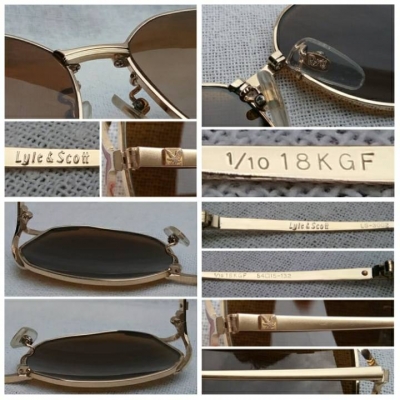 แว่นตาเจ้าบุญทุ่มจากเครือจักรภพอังกฤษ  ทองโกลด์ฟิลด์ 18K  สัดส่วนทองคำบริสุทธิ์ 75\%  อุ๊ต๊ะ !  ขนทองมาทั้งเหมือง !  หรูหรา - ล้ำค่าฝุด ๆ  ผลงานสร้างทศวรรษที่ &#039;80s  Vintage LYLE &amp; SCOTT handmade in Scotland, UK
