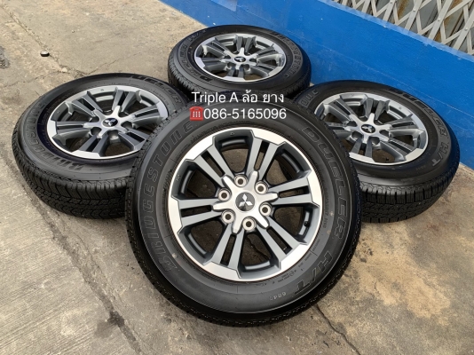 ล้อแม็กป้ายแดง Mitsu Triton 2019 ขอบ 17 สีเทาหน้าเงา พร้อมยางป้ายแดง 245-65-17 Bridgestone รถออกปี 19
