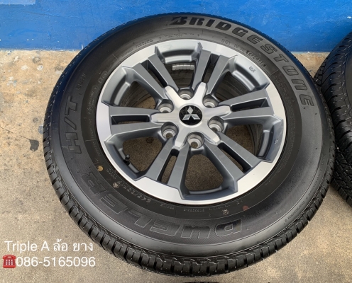 ล้อแม็กป้ายแดง Mitsu Triton 2019 ขอบ 17 สีเทาหน้าเงา พร้อมยางป้ายแดง 245-65-17 Bridgestone รถออกปี 19