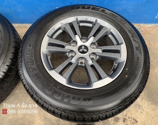 ล้อแม็กป้ายแดง Mitsu Triton 2019 ขอบ 17 สีเทาหน้าเงา พร้อมยางป้ายแดง 245-65-17 Bridgestone รถออกปี 19