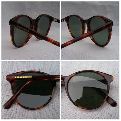 แว่นตาเจแปนิสแฮนด์เมดทศวรรษที่ 2010's  กรอบ 'อะซีเทต - ลายกระ'  เก่าเก็บ / สภาพเทพ / เหมือนใหม่ !  โมเดลอาร์ติสท์ 'หยดน้ำ แพนโต้ จอห์น เลนนอน'  เลนส์กระจกคริสตัล 'สีเขียวควันไฟ'  Authentic TRAD H