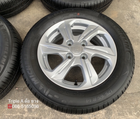 ล้อแม็กป้ายแดง Honda Brio Amaze ขอบ 14 พร้อมยางป้ายแดง 175-65-14 Michelin ปี 19 ใหม่ยกห้าง ล้อแม็กป้ายแดง Honda Brio Amaze ขอบ 14 พร้อมยางป้ายแดง 175-65-14 Michelin ปี 19 ใหม่ยกห้าง