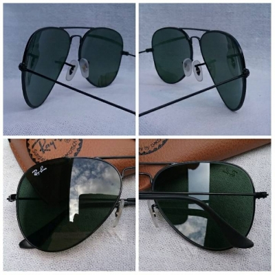 แว่นตา 'เรย์ - แบน - แสนสะท้าน' รุ่น 'สิงห์ดำ'  อิตาลีตัวแท้ !  จริงใจ - ไม่จิงโจ้ !  สภาพเทพ !  โมเดลคลาสสิค  'นักบิน - แมคอาร์เธอร์'  เลนส์กระจกคริสตัล ออริจินัล เรย์ - แบน G - 15  Authent