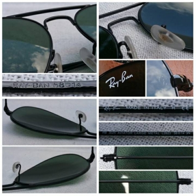 แว่นตา 'เรย์ - แบน - แสนสะท้าน' รุ่น 'สิงห์ดำ'  อิตาลีตัวแท้ !  จริงใจ - ไม่จิงโจ้ !  สภาพเทพ !  โมเดลคลาสสิค  'นักบิน - แมคอาร์เธอร์'  เลนส์กระจกคริสตัล ออริจินัล เรย์ - แบน G - 15  Authent