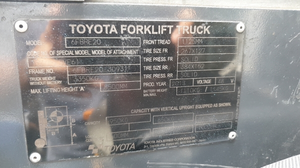 ขายเช่ารถไฟฟ้านั่งข้างtoyota 6fbre20