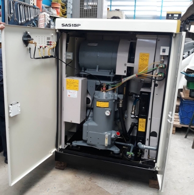 ขายเครื่องปั๊มลมสกรูAIRMAN20HP พร้อมใช้งานรัปประกัน 6 เดือนเซอร์วิสฟรี6เดือน ขนส่งเฉพาะปริมณฑล