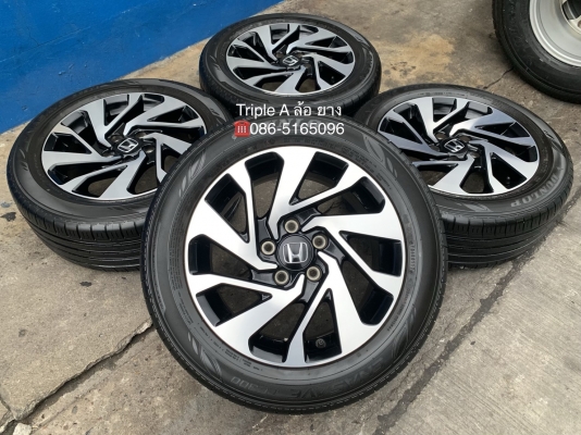 ล้อแม็ก Honda Civic FC ขอบ16 สีดำหน้าเงา พร้อมยาง 215-55-16 Dunlop ปี 17